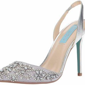 Betsey Johnson SB-SONIA Sil/Met Slingback Pump